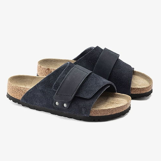 Devin™ | Platta Sandaler i Helskinn med Kardborreband