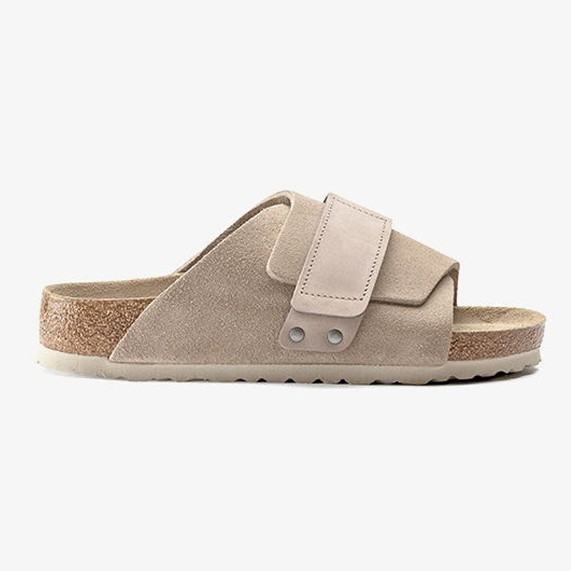 Devin™ | Platta Sandaler i Helskinn med Kardborreband